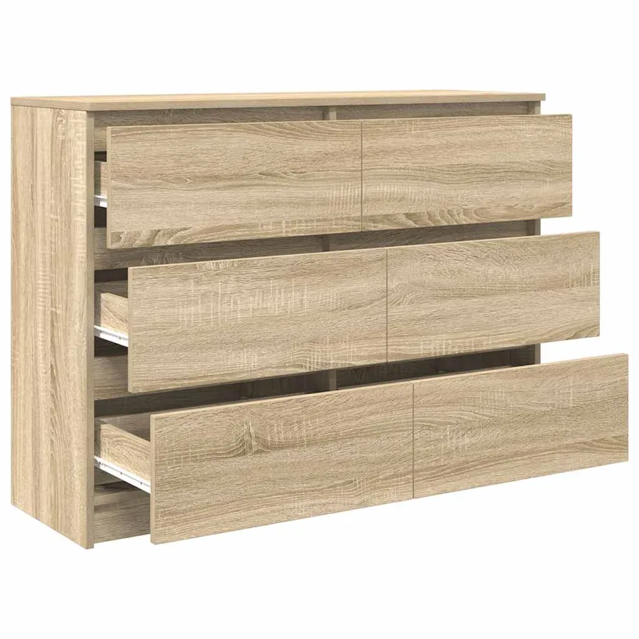 Buffet chêne sonoma 100x35x76 cm bois d'ingénierie - 5