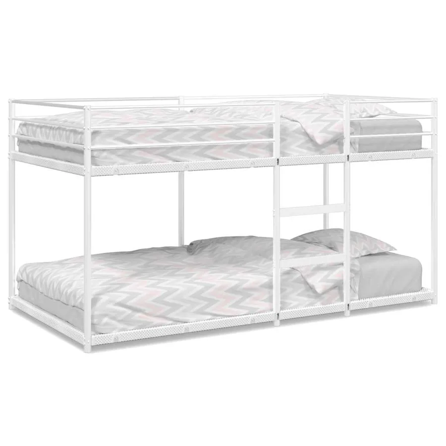 Lit superposé sans matelas blanc 90x190 cm acier - 2