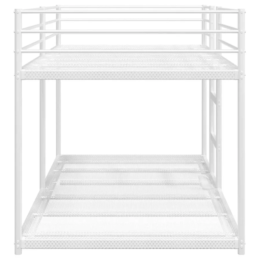 Lit superposé sans matelas blanc 90x190 cm acier - 6