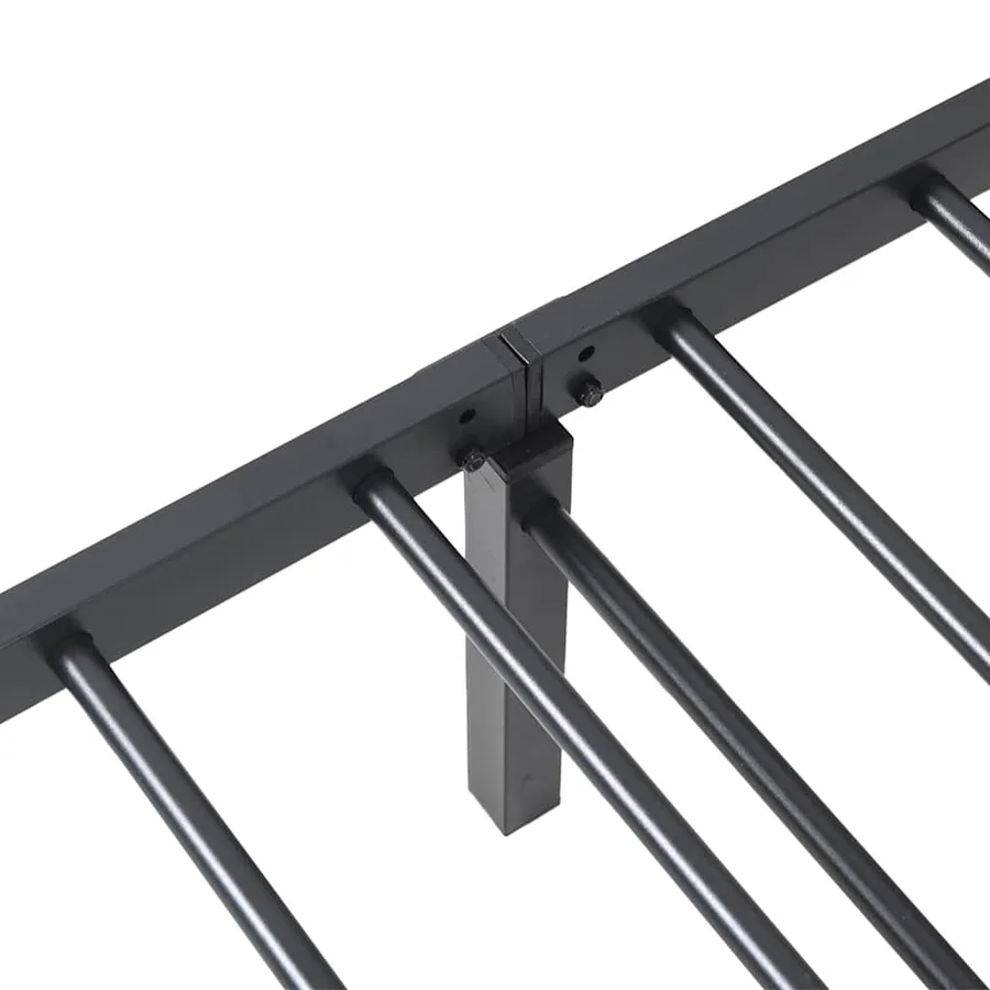 Cadre de lit sans matelas pliable noir 107x203 cm acier - 11
