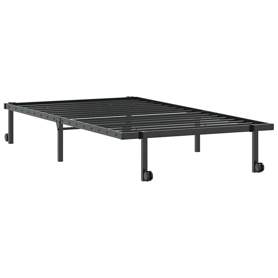 Cadre de lit sans matelas pliable noir 107x203 cm acier - 5