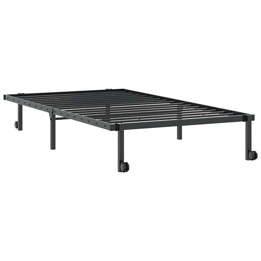 Cadre de lit sans matelas pliable noir 107x203 cm acier - 8