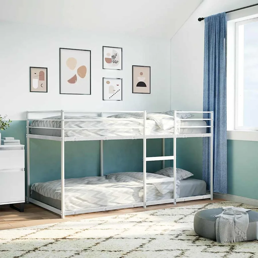 Lit superposé sans matelas blanc 75x190 cm acier - 3