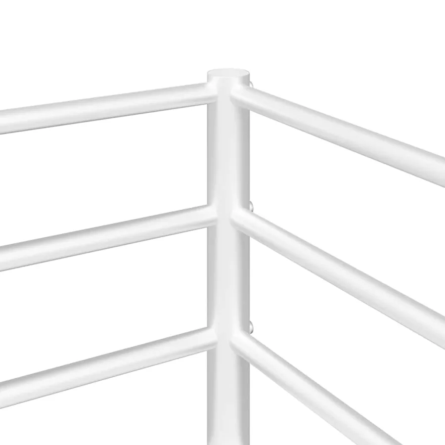 Lit superposé sans matelas blanc 75x190 cm acier - 9