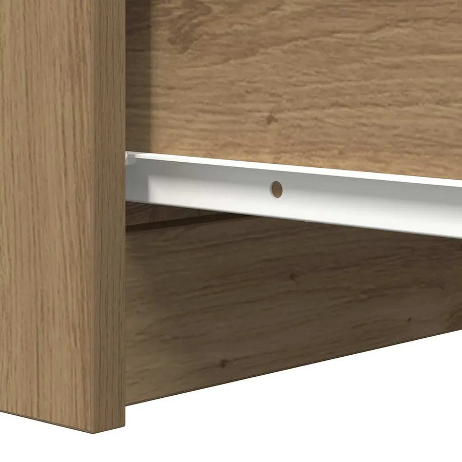 Buffet chêne artisanal 37,5x35x76 cm bois d'ingénierie - 10