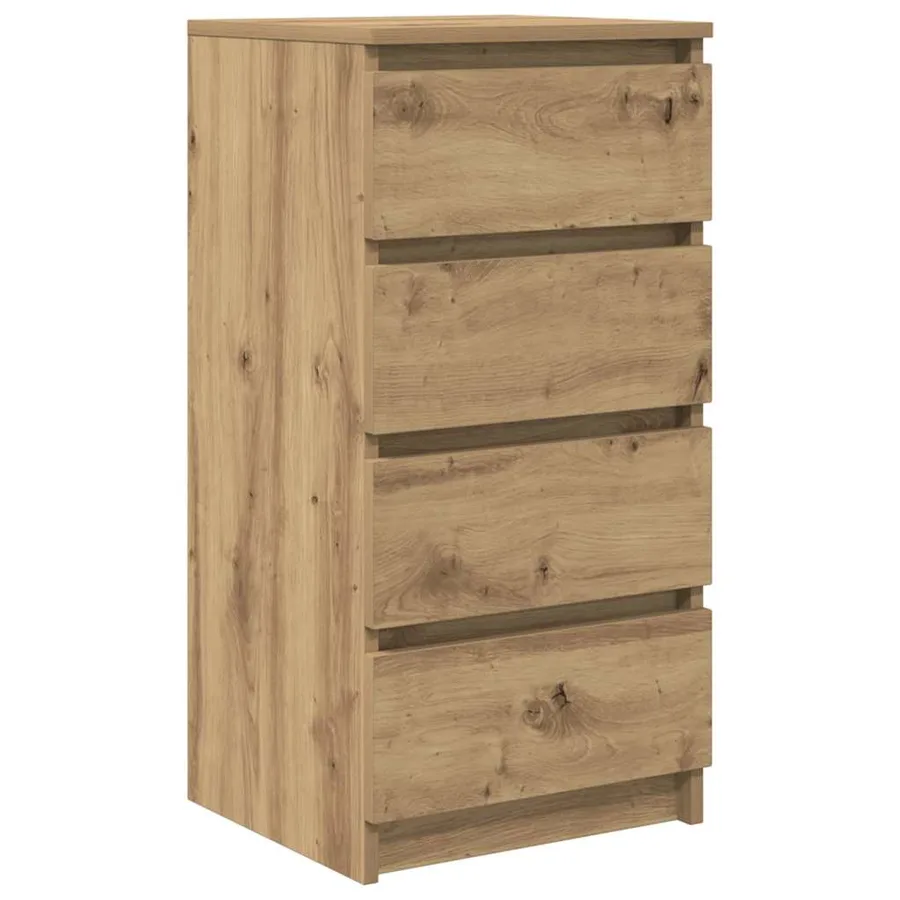 Buffet chêne artisanal 37,5x35x76 cm bois d'ingénierie - 2