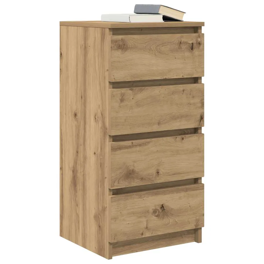 Buffet chêne artisanal 37,5x35x76 cm bois d'ingénierie - 4