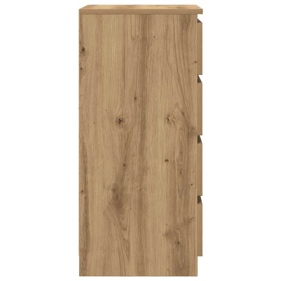 Buffet chêne artisanal 37,5x35x76 cm bois d'ingénierie - 7