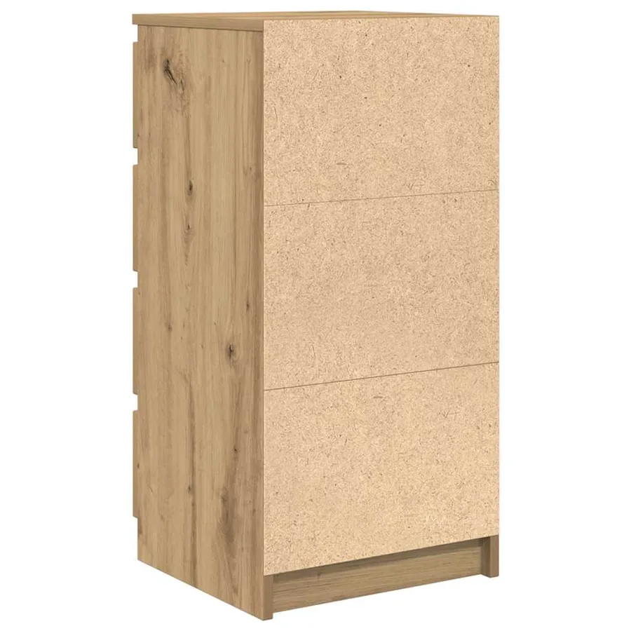 Buffet chêne artisanal 37,5x35x76 cm bois d'ingénierie - 8