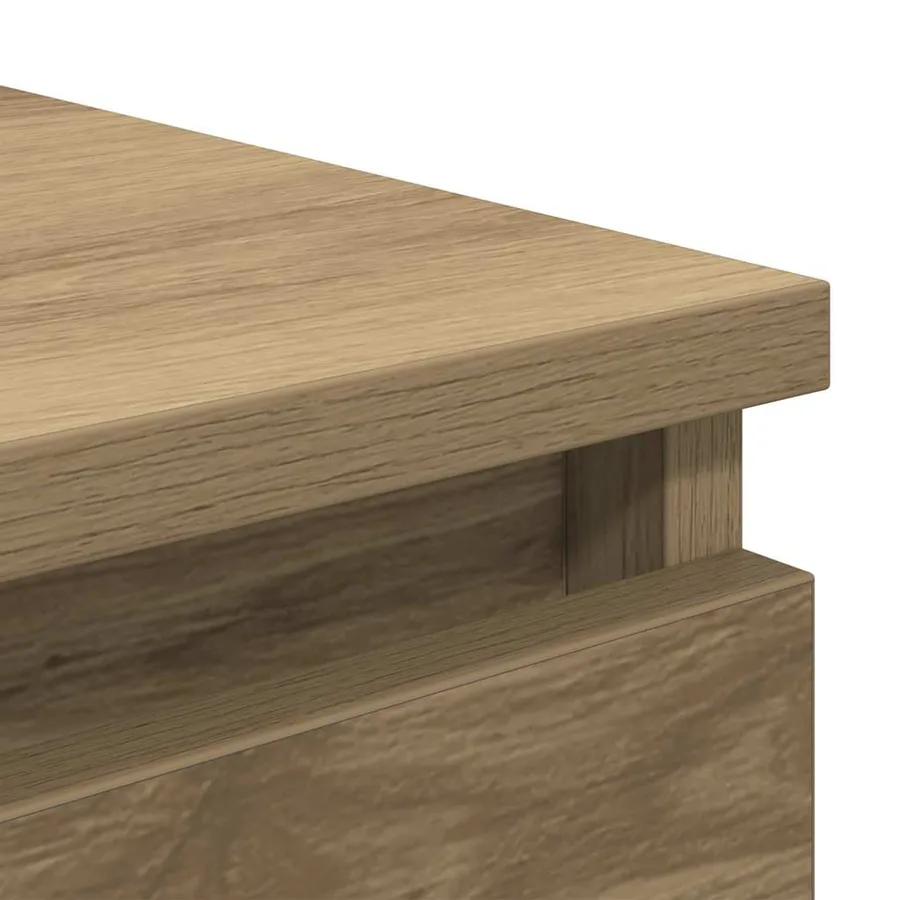Buffet chêne artisanal 37,5x35x76 cm bois d'ingénierie - 9