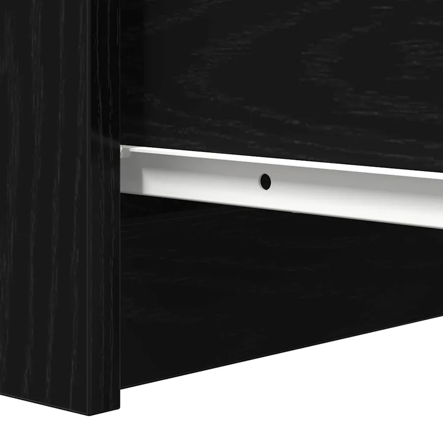 Buffet chêne noir 37,5x35x76 cm bois d'ingénierie - 10