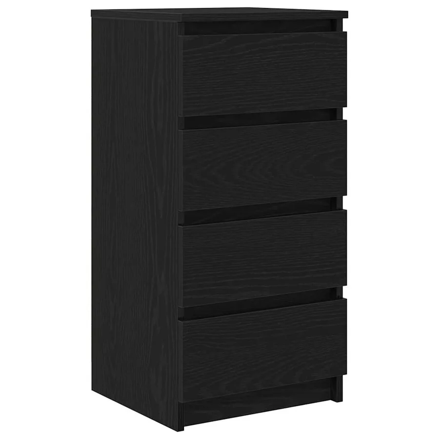 Buffet chêne noir 37,5x35x76 cm bois d'ingénierie - 2