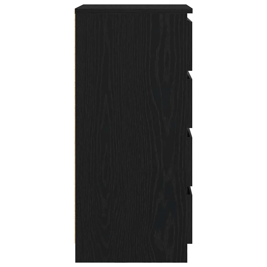 Buffet chêne noir 37,5x35x76 cm bois d'ingénierie - 7