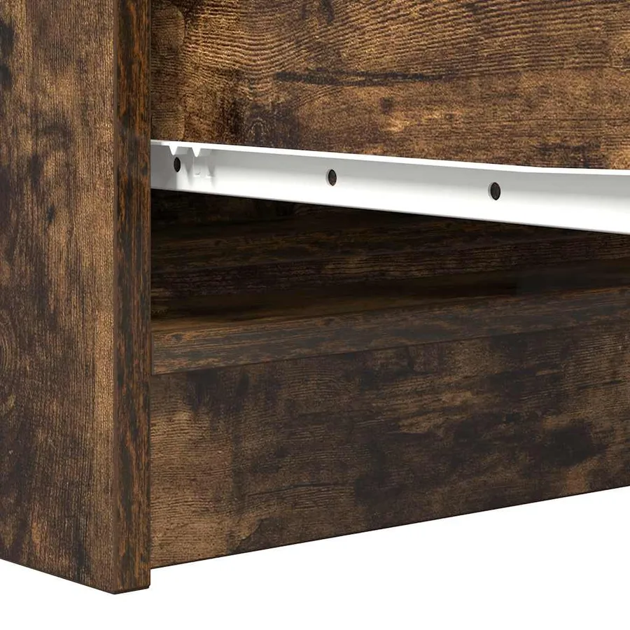 Buffet chêne fumé 100x35x76 cm bois d'ingénierie - 10