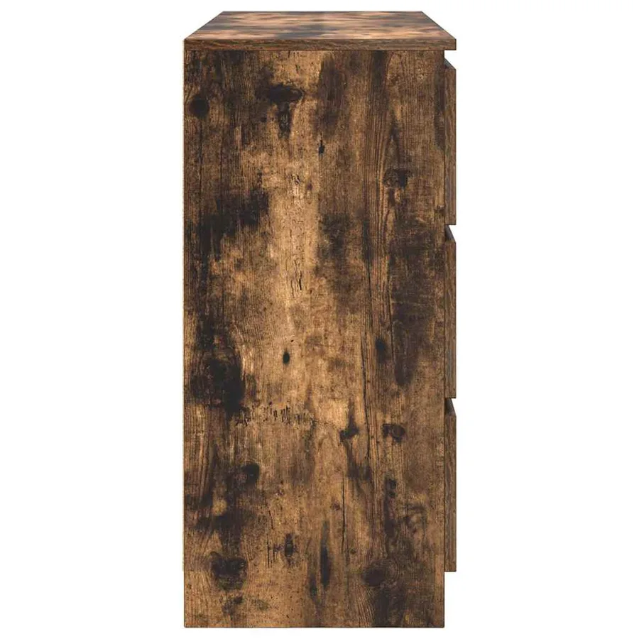 Buffet chêne fumé 100x35x76 cm bois d'ingénierie - 7