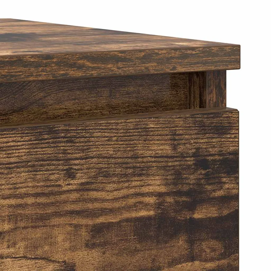 Buffet chêne fumé 100x35x76 cm bois d'ingénierie - 9