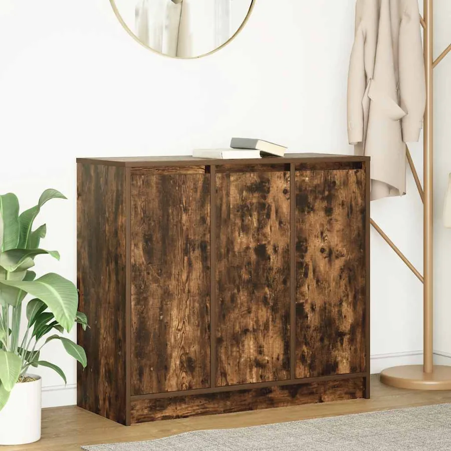 Buffet chêne fumé 85x34x76 cm bois d'ingénierie
