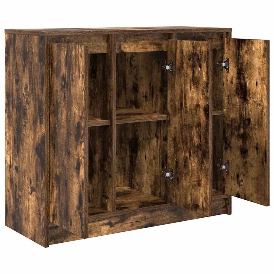 Buffet chêne fumé 85x34x76 cm bois d'ingénierie - 5
