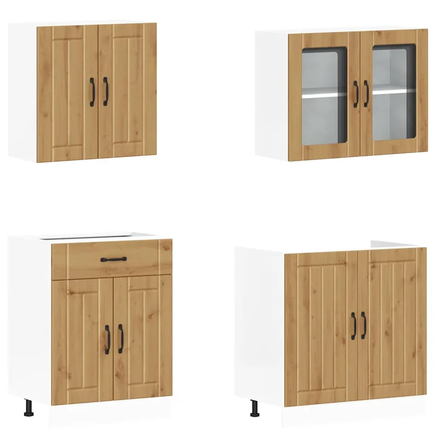 Ensemble d'armoires de cuisine 4 pcs Kalmar bois d'ingénierie - 4