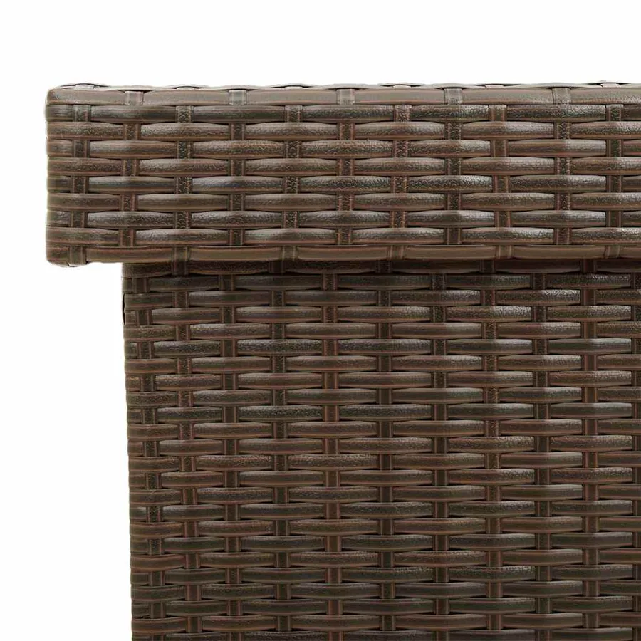 Boîte rangement jardin roues marron 160x55x75 cm résine tressée - 10
