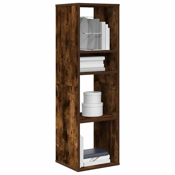 Bibliothèque chêne fumé 34x31x112 cm bois d'ingénierie