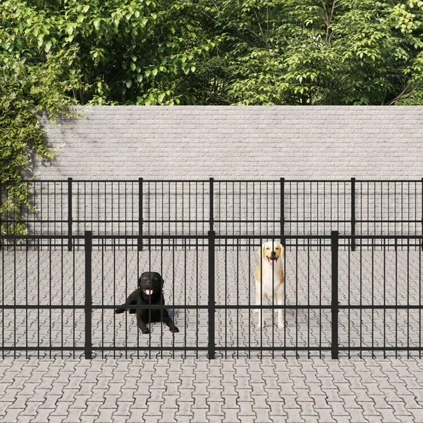 Chenil d'extérieur pour chiens Acier 50,81 m²