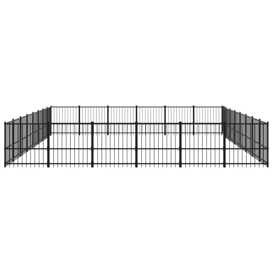 Chenil d'extérieur pour chiens Acier 50,81 m² - 4