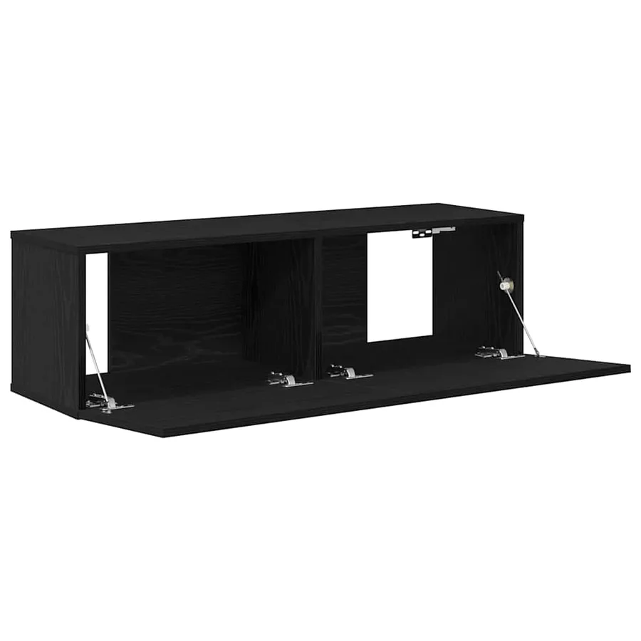 Meuble TV 2 pcs Noir 100 x 30 x 30 cm Bois d'ingénierie - 5