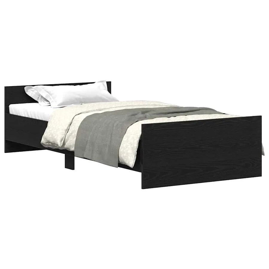 Cadre de lit sans matelas chêne noir 100x200 cm - 2