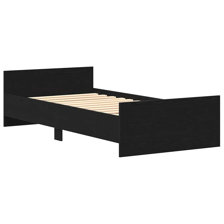 Cadre de lit sans matelas chêne noir 100x200 cm - 4