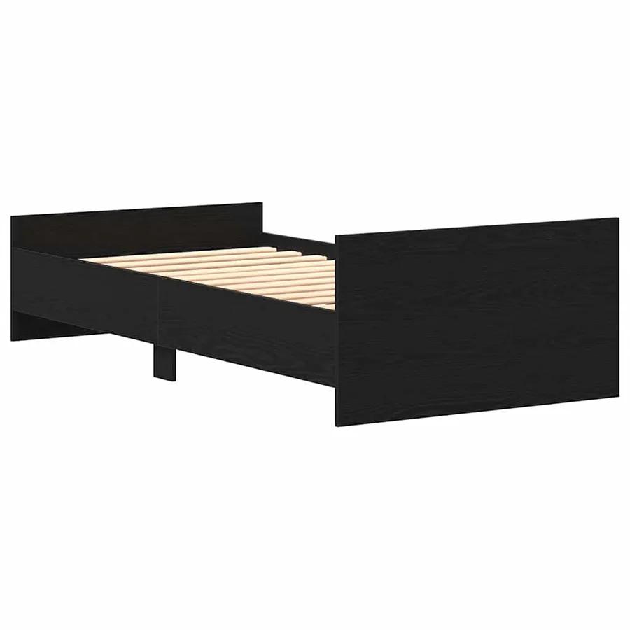 Cadre de lit sans matelas chêne noir 100x200 cm - 6