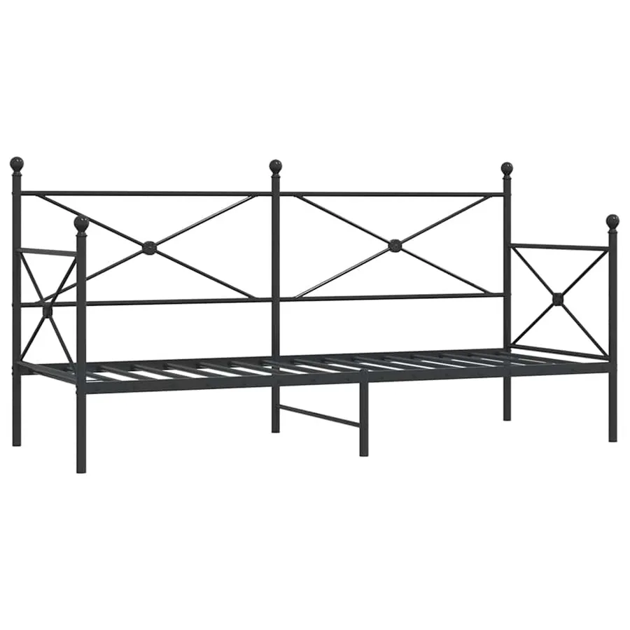 Lit de repos sans matelas noir 90x200 cm acier - 2