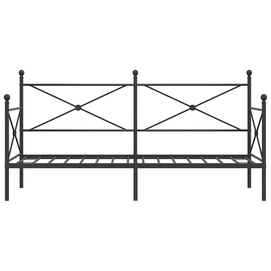 Lit de repos sans matelas noir 90x200 cm acier - 5