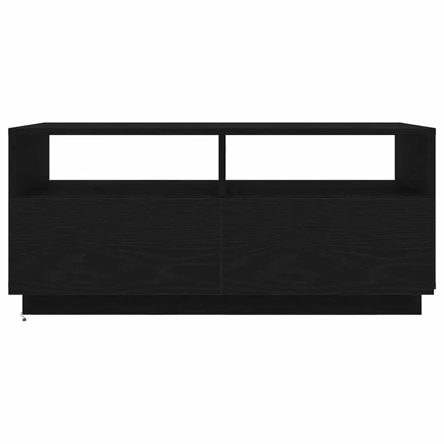 Table basse avec lumières LED chêne noir 90x49x40 cm - 6