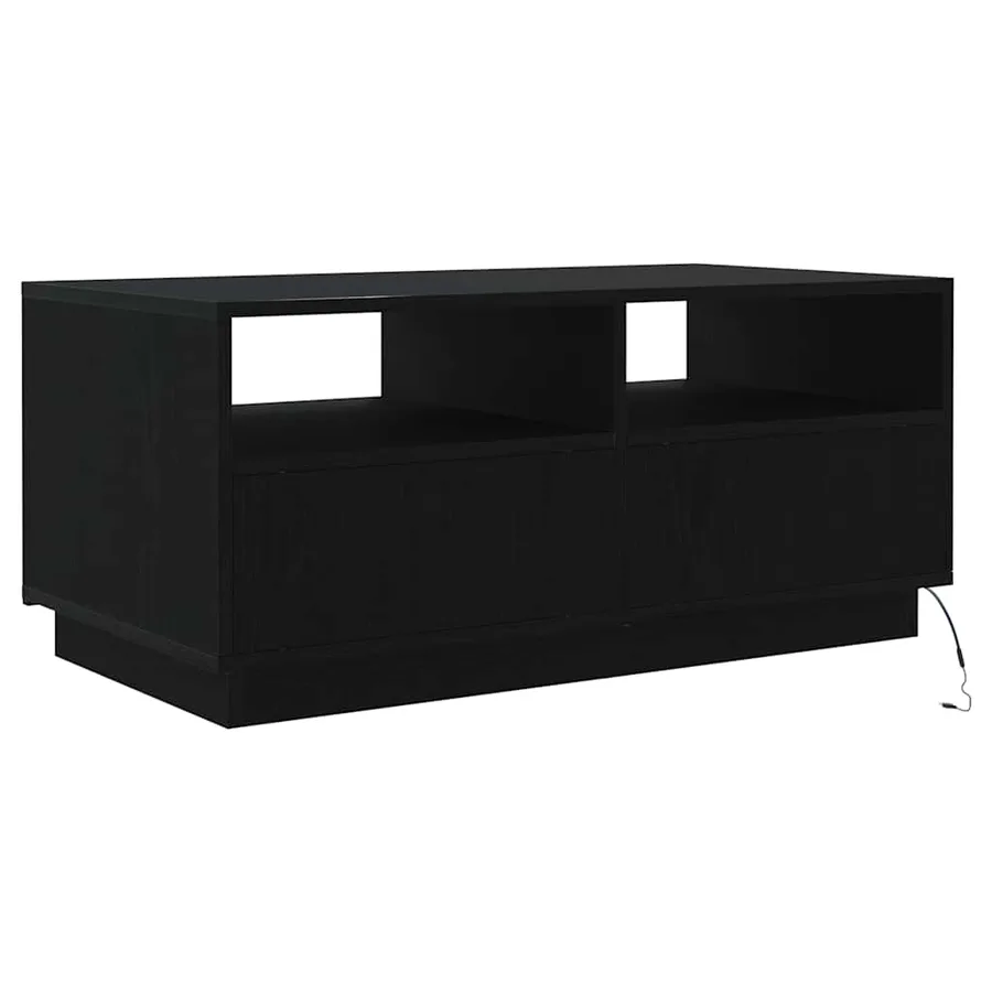 Table basse avec lumières LED chêne noir 90x49x40 cm - 8