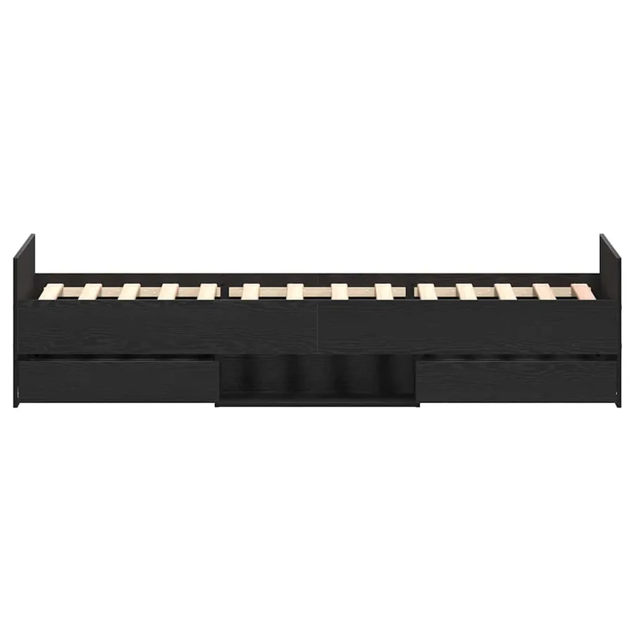 Cadre de lit Chêne noir 203 x 103 x 50 cm Bois d'ingénierie - 7