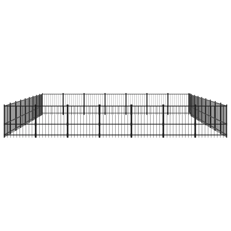 Chenil d'extérieur pour chiens Acier 59,28 m² - 4