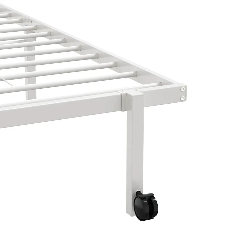 Cadre de lit sans matelas pliable blanc 100x190 cm acier - 10