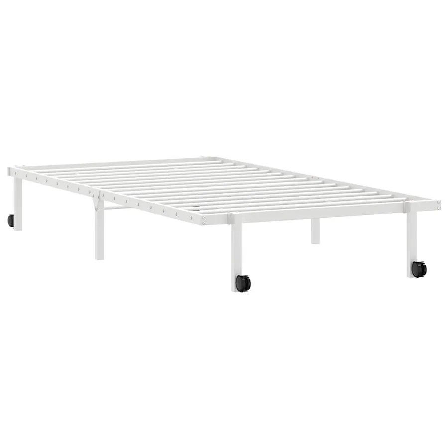 Cadre de lit sans matelas pliable blanc 100x190 cm acier - 5