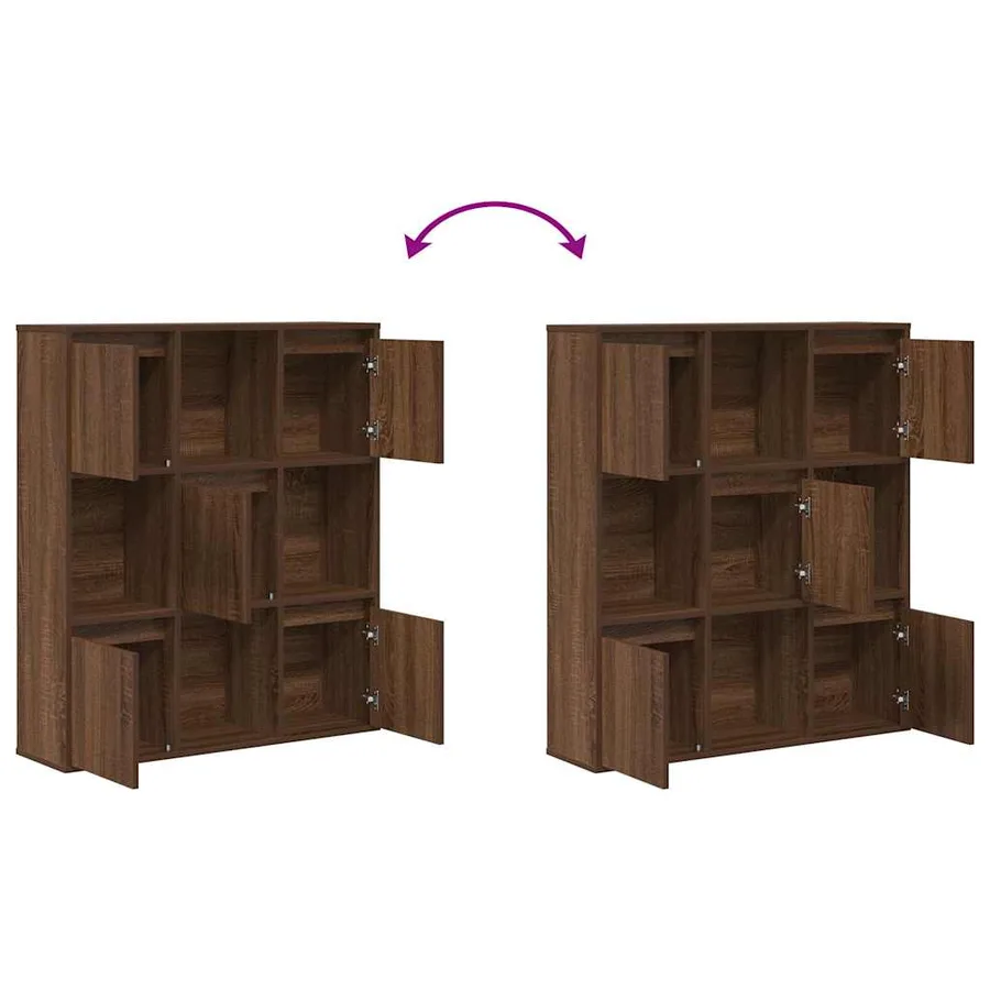 Bibliothèque chêne marron 89x24x101,5 cm bois d'ingénierie - 7