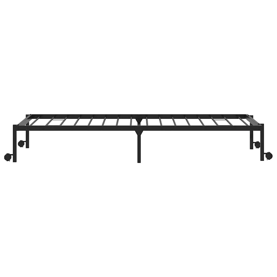 Cadre de lit sans matelas pliable noir 100x190 cm acier - 7