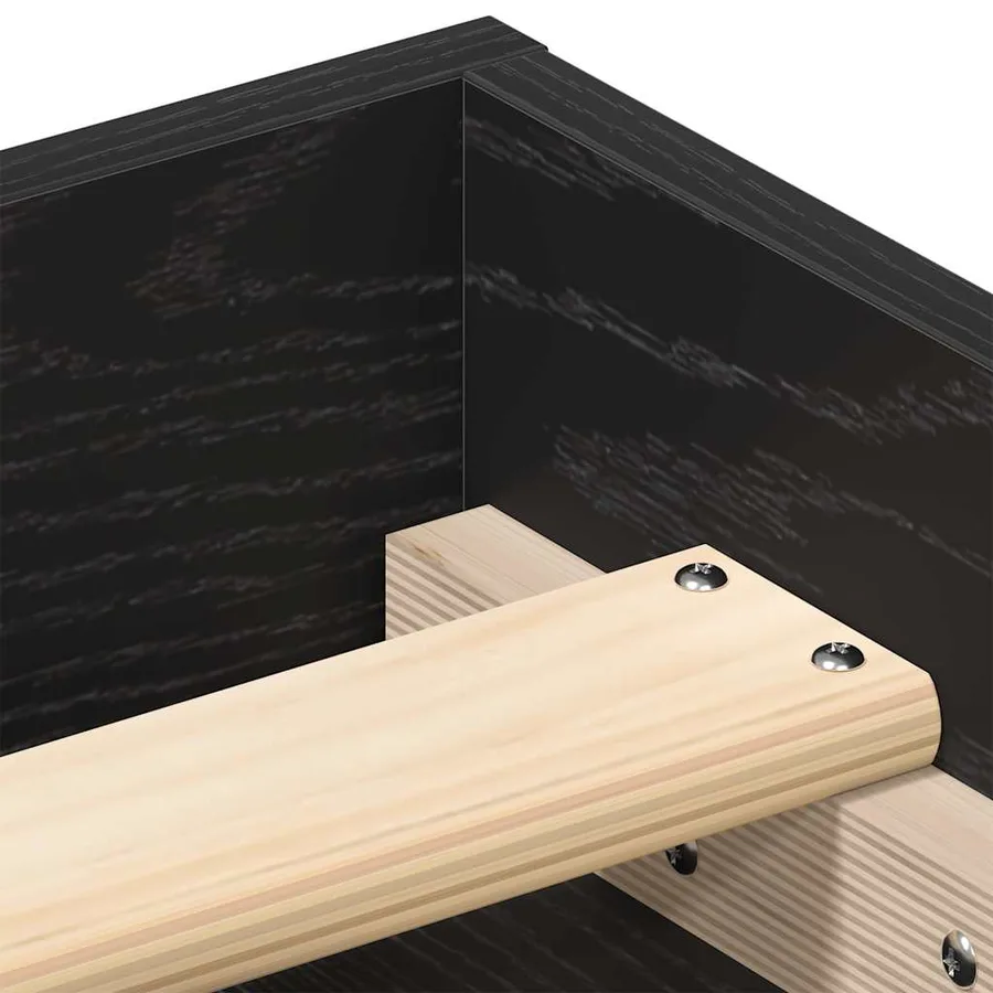 Cadre de lit sans matelas en chêne noir 100x200 cm bois d'ingénierie - 8