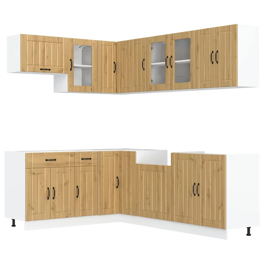 Ensemble d'armoires de cuisine 11 pcs Lucca bois d'ingénierie - 2