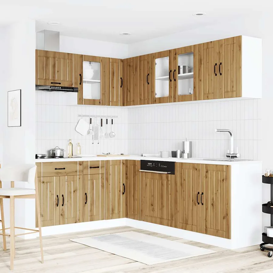 Ensemble d'armoires de cuisine 11 pcs Lucca bois d'ingénierie - 3