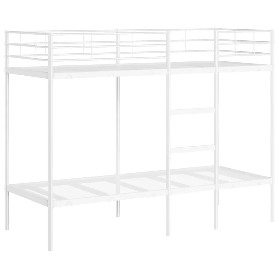 Lit superposé sans matelas blanc 75x190 cm acier - 2