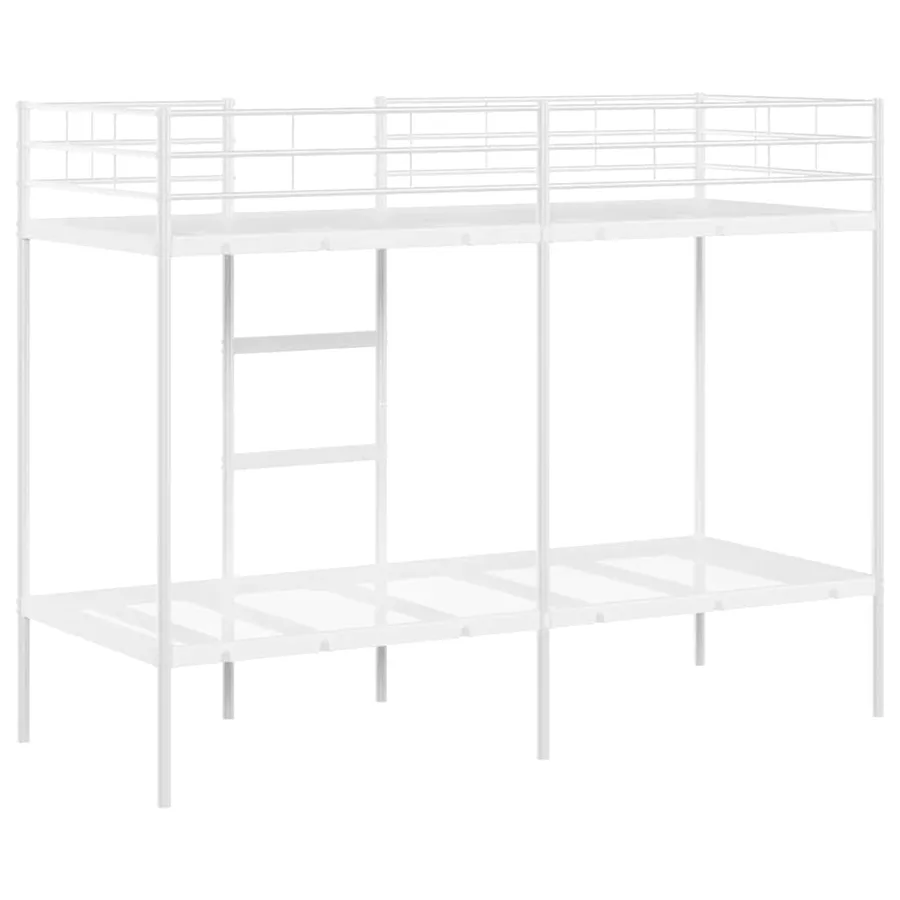 Lit superposé sans matelas blanc 75x190 cm acier - 7