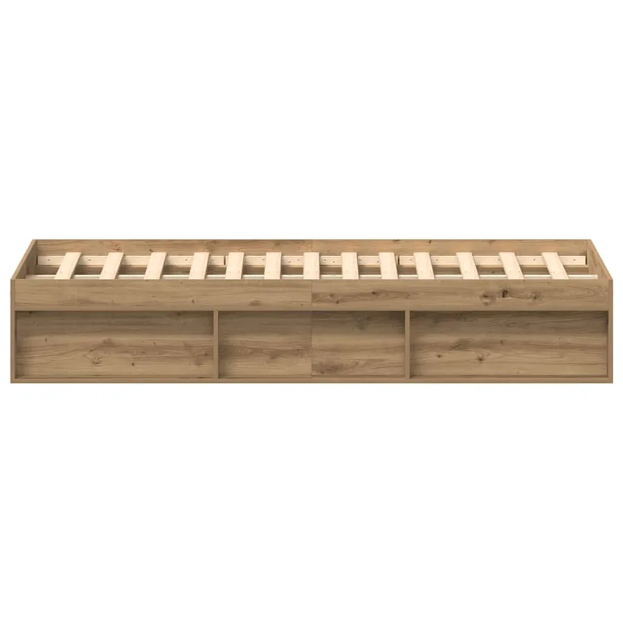 Cadre de lit sans matelas en chêne massif 150 x 200 cm bois d'ingénierie - 6