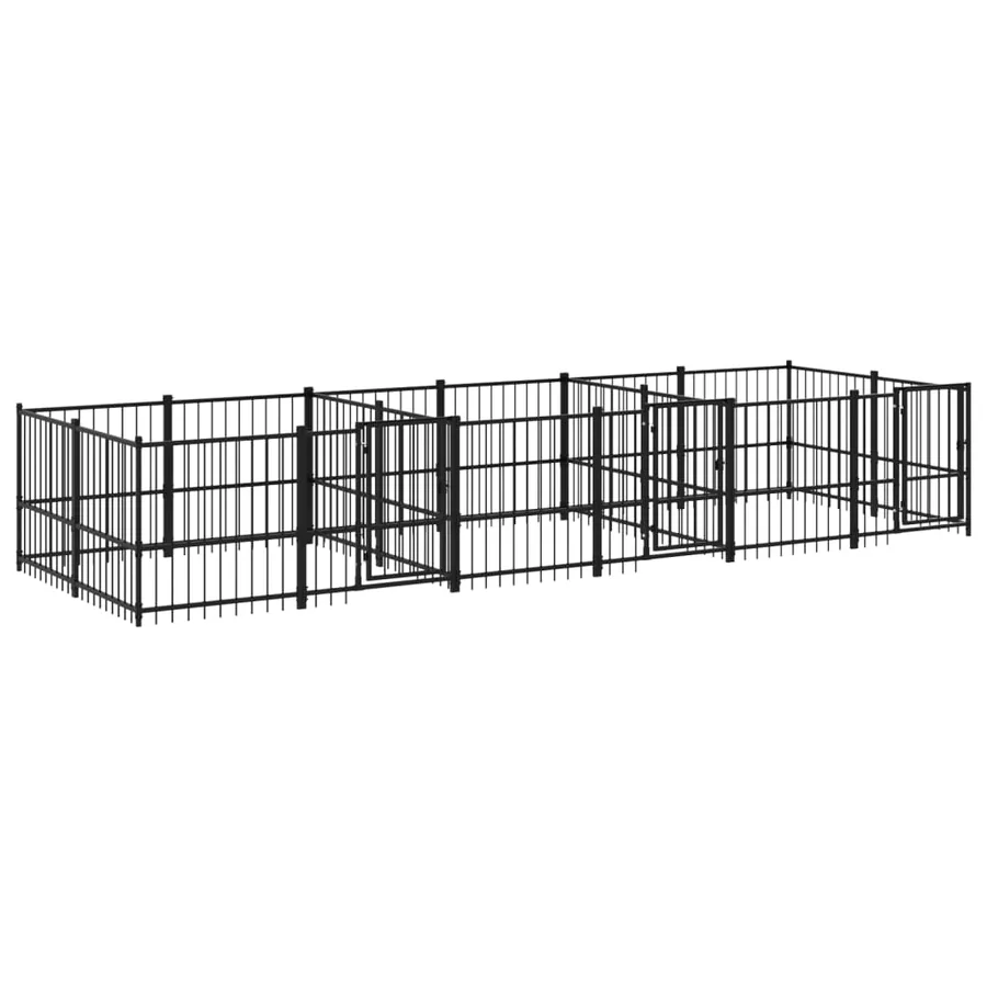Chenil d'extérieur pour chiens Acier 11,26 m² - 2