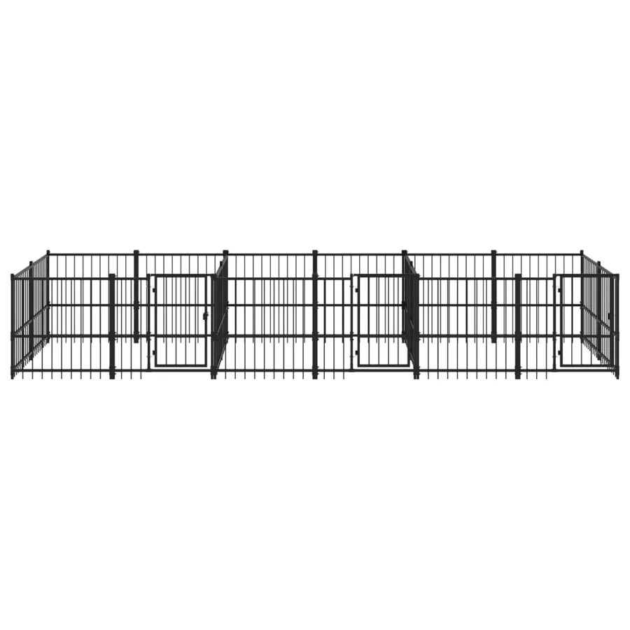 Chenil d'extérieur pour chiens Acier 11,26 m² - 3