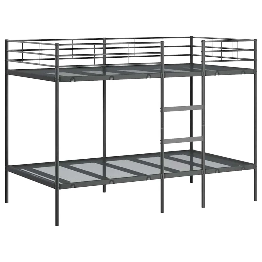 Lit superposé sans matelas noir 100x200 cm acier - 2